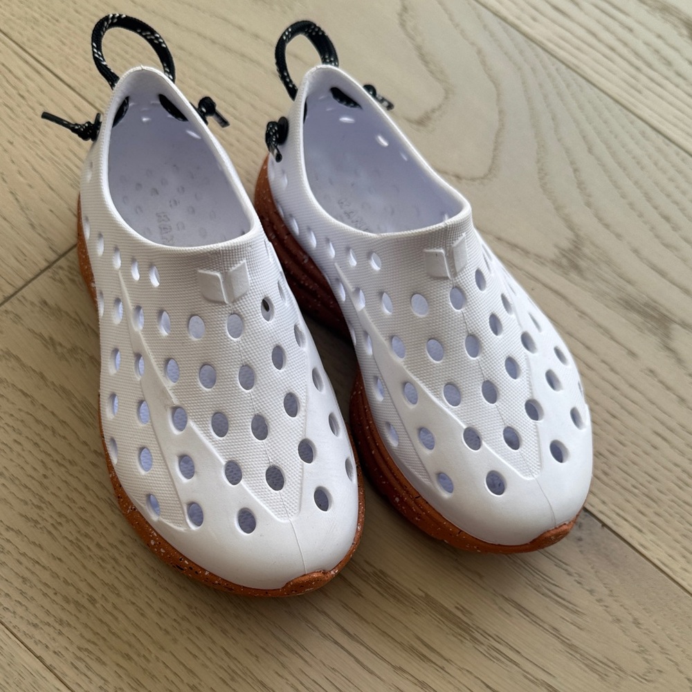 Kids White and Brown Water Shoes